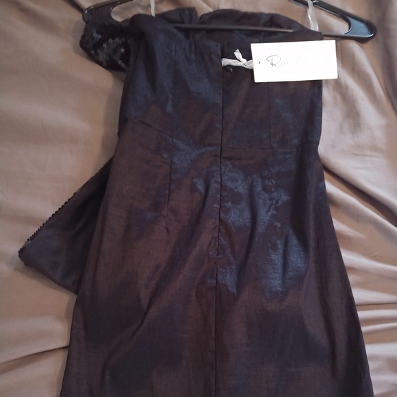 Black strapless dress with bow - Picture 3 of 4